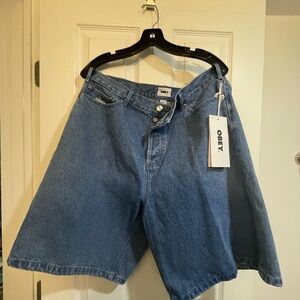 Obey Bigwig Baggy Denim Shorts size 34